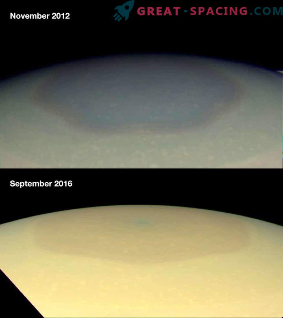 Cassini kaže spremembe v masivnih polarnih vrtincah Saturna