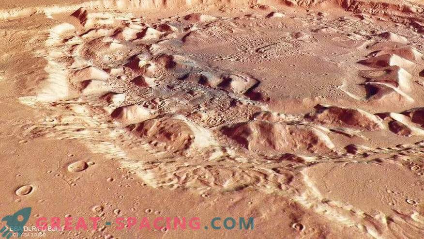 Нов кратер на Марс или супер вулкан?