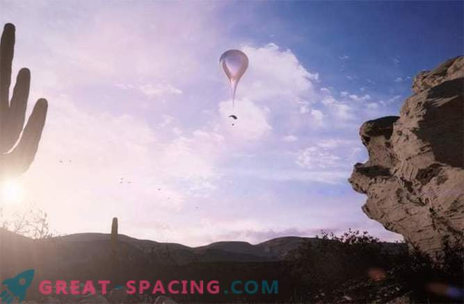 Balon na meji s prostorom: fotografija