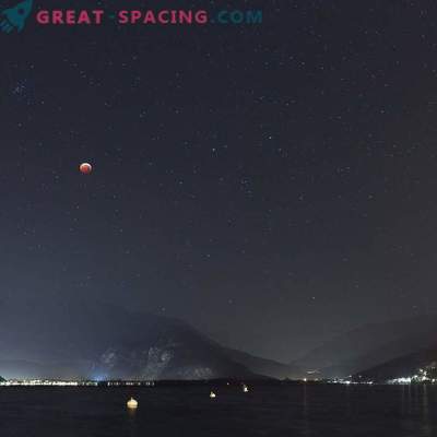 Lunar Eclipse över Lake Maggiore