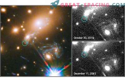 Supernova Einsteinov križ z vrnitvijo nazaj