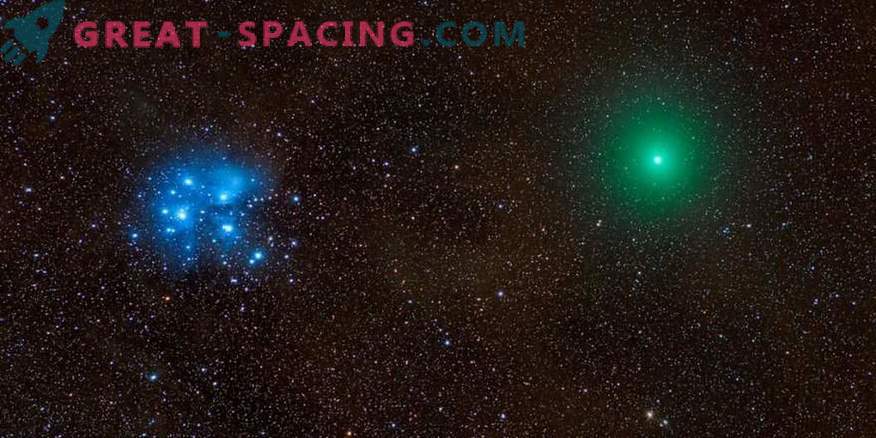 Komet, meteor, meglica in Plejade v eni epski fotografiji
